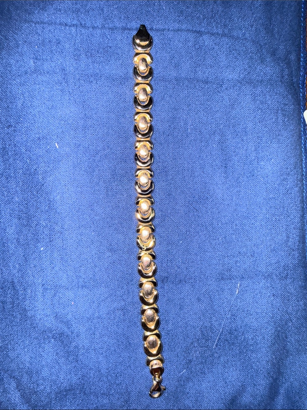 Vintage .925 Gold-Tone Link Bracelet with Oval Accents